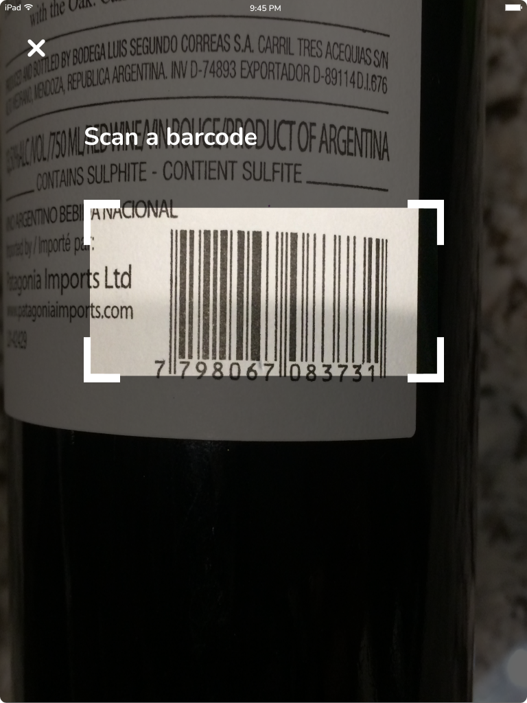 Scanning the label of a bottle to add it to the collection