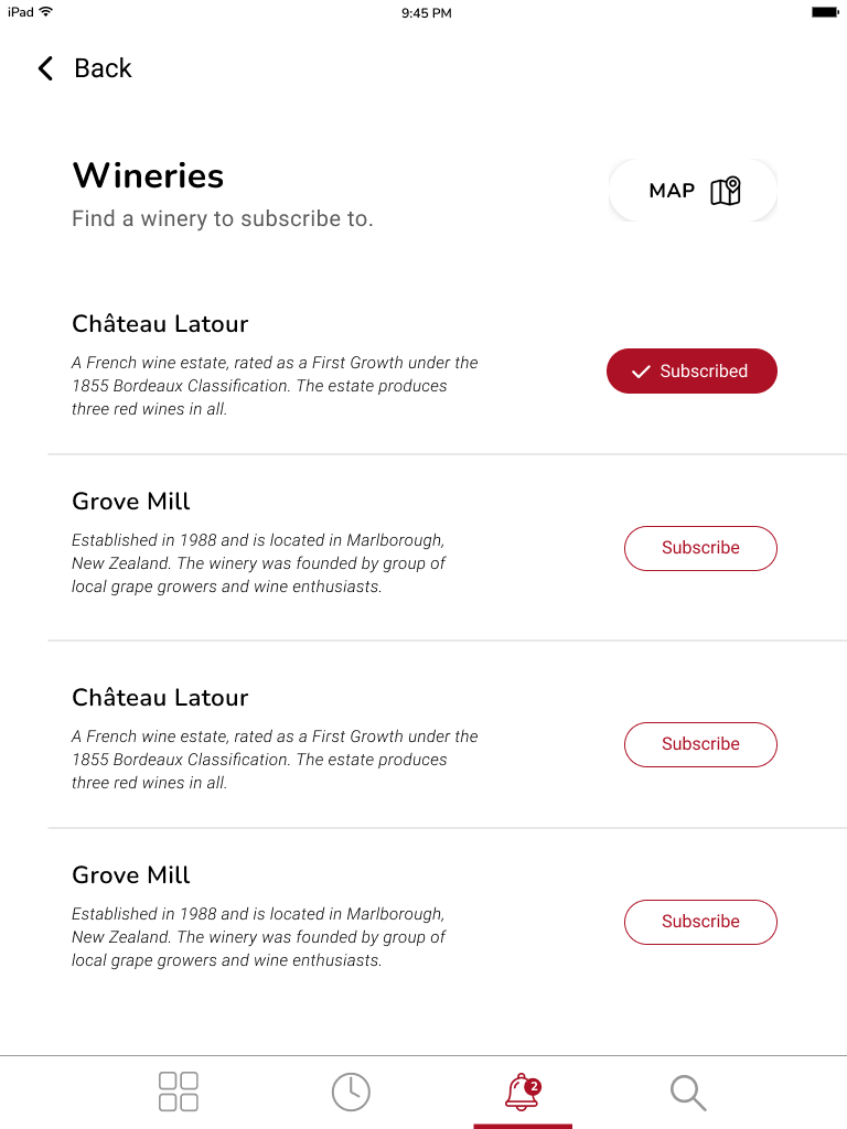 Searching for wines to subscribe to